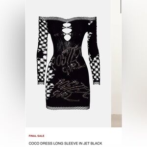 POSTER GIRL Black and White Long Sleeve Dress